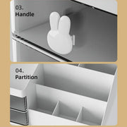 Cartoon Drawer Type Cosmetic Jewelry Storage Box Desktop Student Stationery Box - Pink V528-BOX-PINK-786603