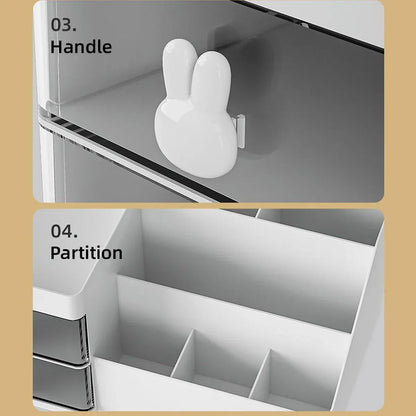 Cartoon Drawer Type Cosmetic Jewelry Storage Box Desktop Student Stationery Box - Pink V528-BOX-PINK-786603