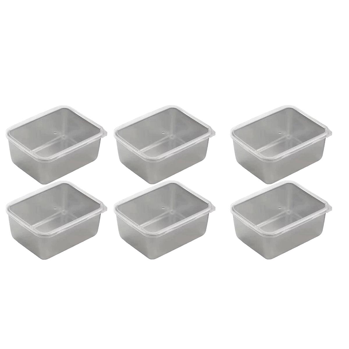 6pcs Stainless Steel Food Storage Box Refrigerator Crisper Rectangle Container V528-BOX-RECTANGLE-6PCS-531841