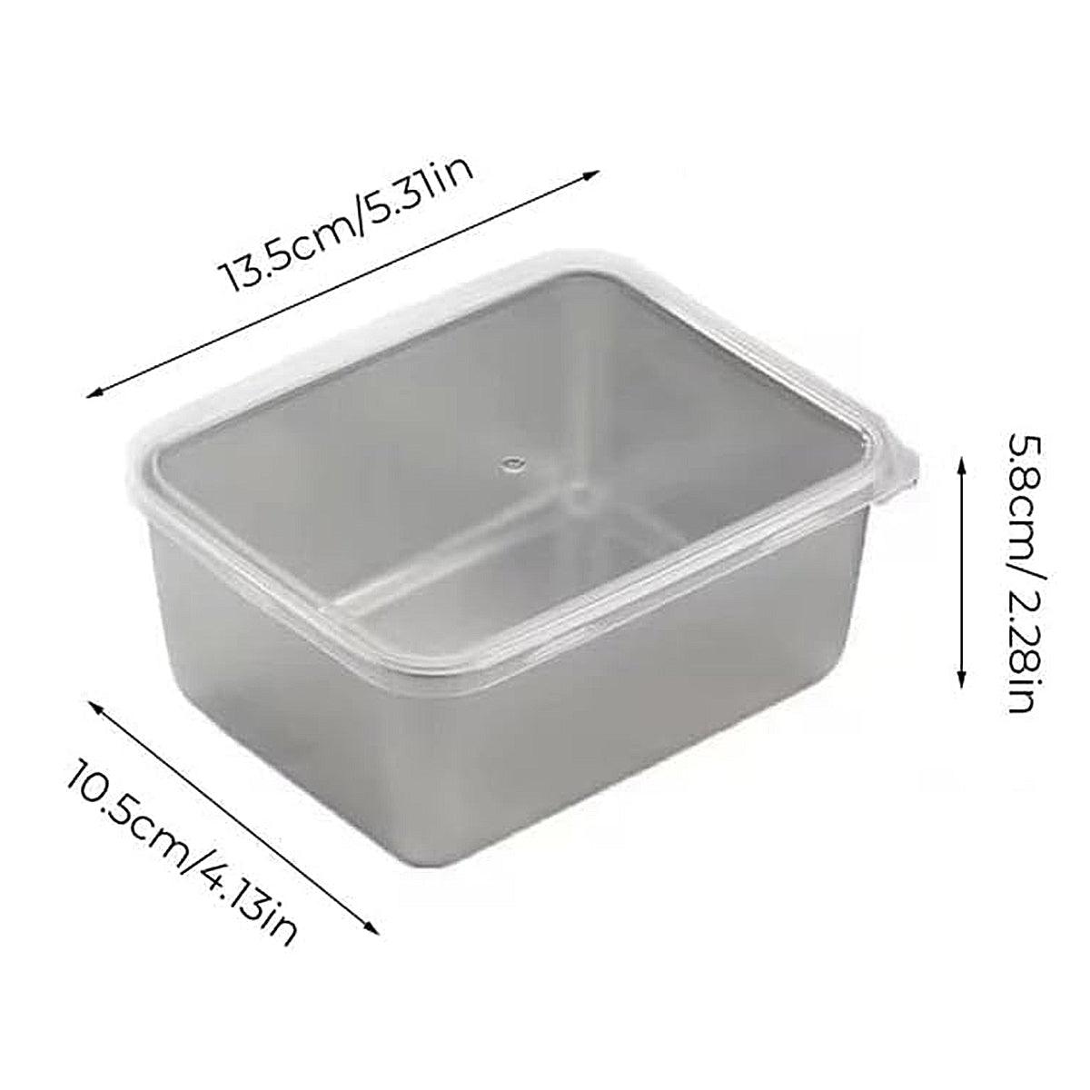 6pcs Stainless Steel Food Storage Box Refrigerator Crisper Rectangle Container V528-BOX-RECTANGLE-6PCS-531841