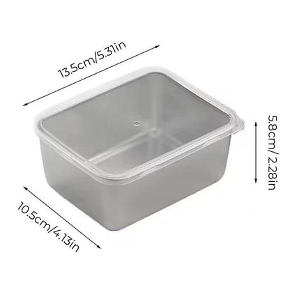 6pcs Stainless Steel Food Storage Box Refrigerator Crisper Rectangle Container V528-BOX-RECTANGLE-6PCS-531841
