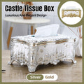 Small Napkin Tissue Box Creative Plastic Desktop Paper Holder Compact Design - Silver V528-BOX-SILVER-600973