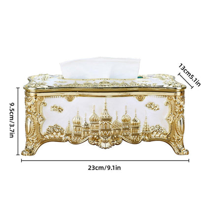 Small Napkin Tissue Box Creative Plastic Desktop Paper Holder Compact Design - Silver V528-BOX-SILVER-600973