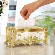 Small Napkin Tissue Box Creative Plastic Desktop Paper Holder Compact Design - Silver V528-BOX-SILVER-600973