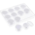 Transparent Round Gemstone Display Box Organizer Case with Lid Storage Packaging - White V528-BOX-WHITE-511257