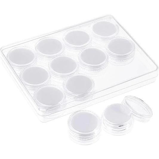 Transparent Round Gemstone Display Box Organizer Case with Lid Storage Packaging - White V528-BOX-WHITE-511257