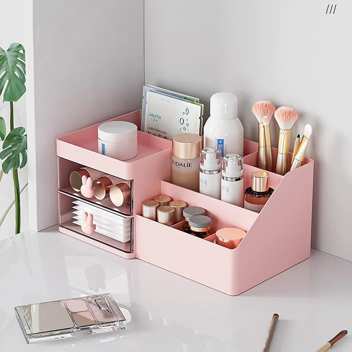 Cartoon Drawer Type Cosmetic Jewelry Storage Box Desktop Student Stationery Box - White V528-BOX-WHITE-643085