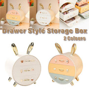 Large Multi-functional Makeup Storage Organizer Rabbit Decor Drawer Cosmetic Box - White V528-BOX-WHITE-657985