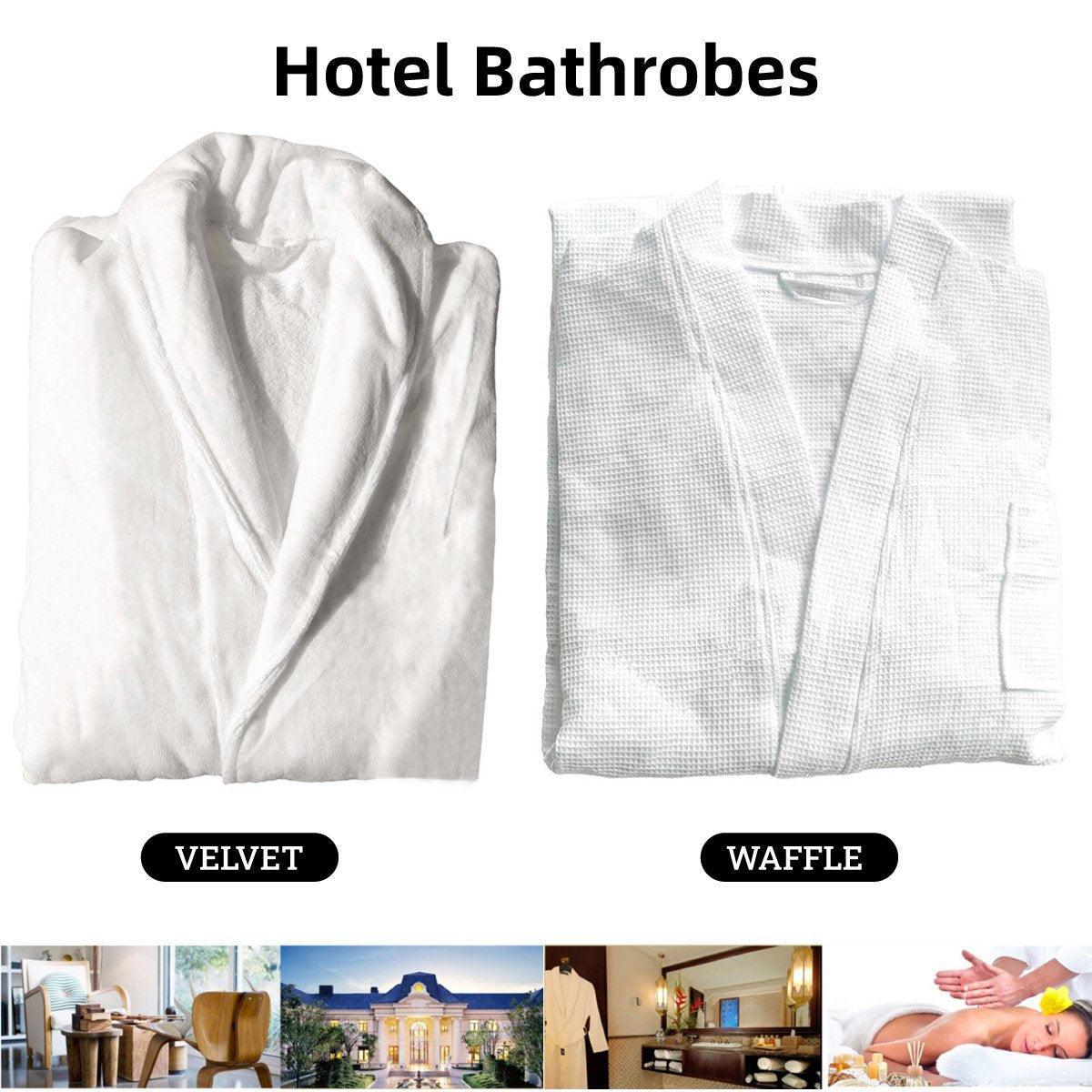Cotton Kimono Collar Bathrobe Hotel Quality Thick Fleece Towel Embroidered Robe - Velvet V528-BR-VELVET-130-248954
