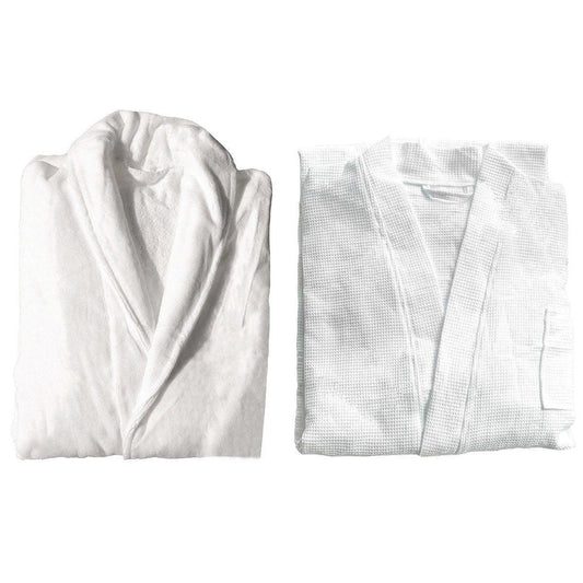 Cotton Kimono Collar Bathrobe Hotel Quality Thick Fleece Towel Embroidered Robe - Velvet V528-BR-VELVET-130-248954