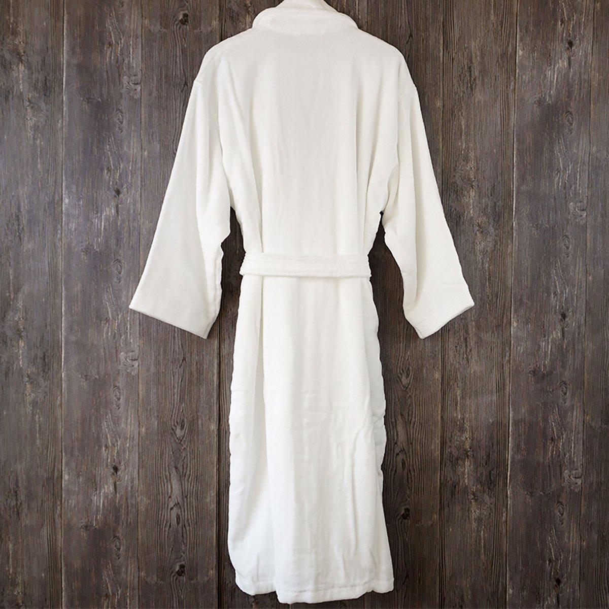Cotton Kimono Collar Bathrobe Hotel Quality Thick Fleece Towel Embroidered Robe - Velvet V528-BR-VELVET-130-248954