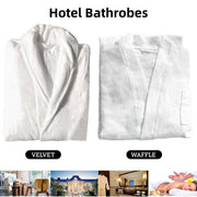 Cotton Kimono Collar Bathrobe Hotel Quality Thick Fleece Towel Embroidered Robe - Waffle V528-BR-WAFFLE-130-355485