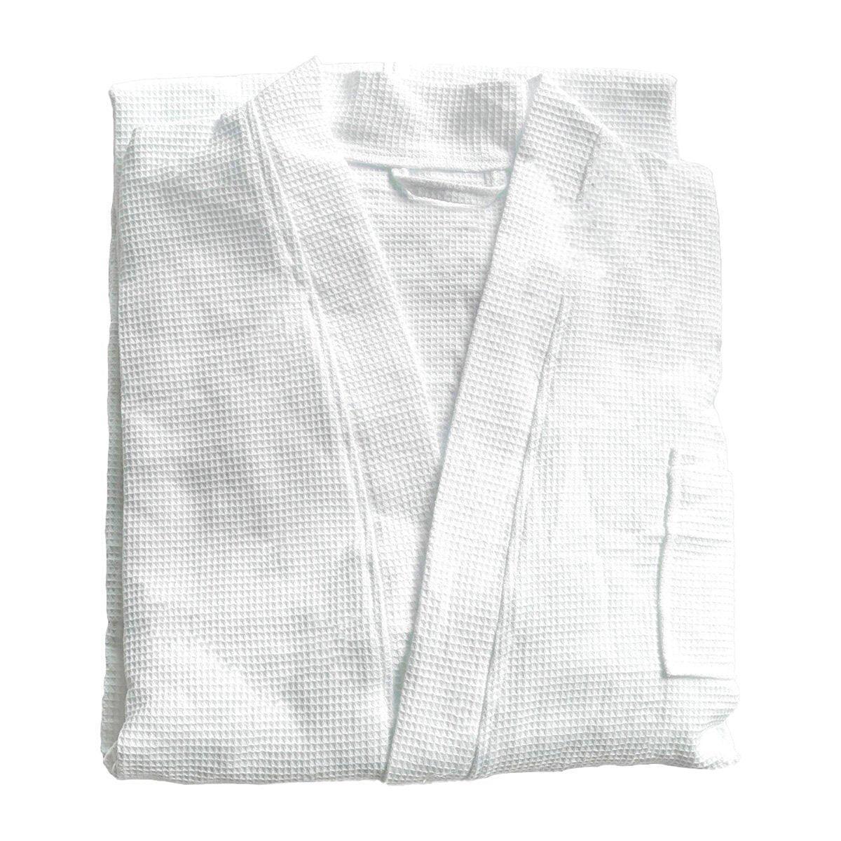 Cotton Kimono Collar Bathrobe Hotel Quality Thick Fleece Towel Embroidered Robe - Waffle V528-BR-WAFFLE-130-355485