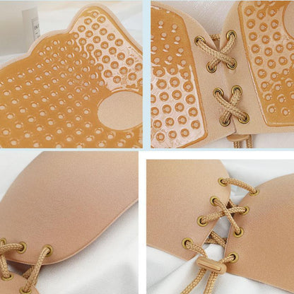Strapless Backless Invisible Bra Push Up Stick On Silicone Lingerie Adjustable Nude - C V528-BRA-NUDE-C-898464