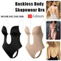 M Size Women Deep U Plunge Seamless Push Up Bra Thong Backless Bodysuit - Skin V528-BRABODYSUIT-BEIGE-M-938875