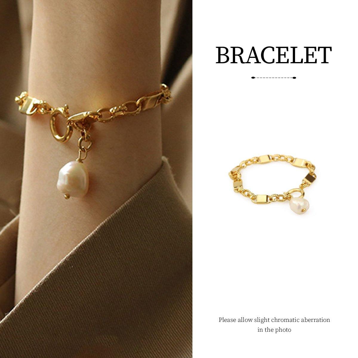 Simple Chunky Chain Bracelet Elegant Trendy Fashion Jewelry for Women Gifts V528-BRACELET-GOLD-992023