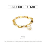 Simple Chunky Chain Bracelet Elegant Trendy Fashion Jewelry for Women Gifts V528-BRACELET-GOLD-992023