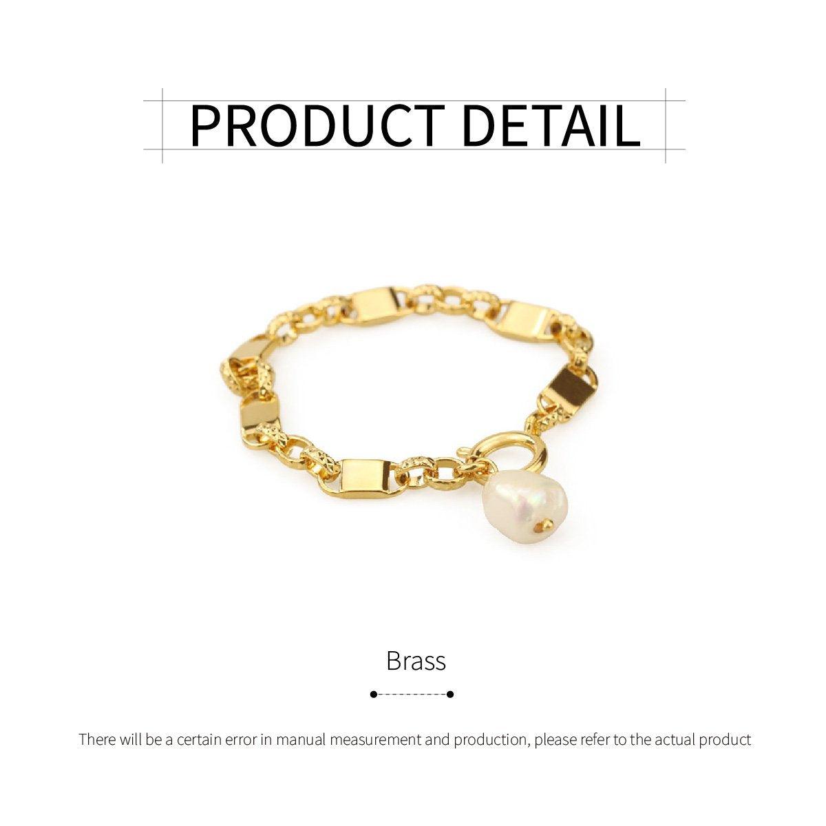 Simple Chunky Chain Bracelet Elegant Trendy Fashion Jewelry for Women Gifts V528-BRACELET-GOLD-992023