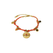 Boho Bracelet Set Women Natural Stone Woven Retro Style Adjustable Layered - Pink V528-BRACELET-SB23062401M-595134