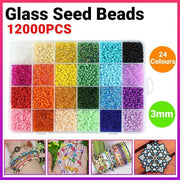 12000Pcs 3mm 24-Colour Glass Seed Bracelet Beads Kit V528-BRACELETBEAD-189514