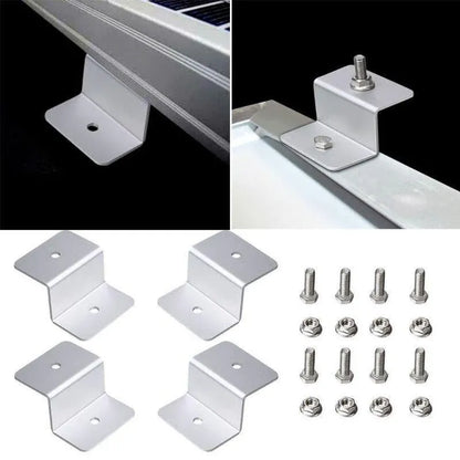 4 Pcs Solar Panel Z-Bracket Mounting Flat Roof Yacht Rv Mount Aluminum Kit Au V528-BRACKETSET-571449