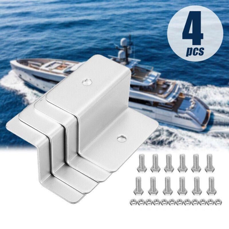 4 Pcs Solar Panel Z-Bracket Mounting Flat Roof Yacht Rv Mount Aluminum Kit Au V528-BRACKETSET-571449