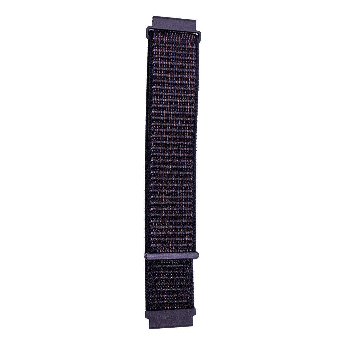 20mm Nylon Braided Sport Loop Velcro Watch Band Strap Compatible Replacement - Black V528-BRAIDED-STRAP-BLACK-932408