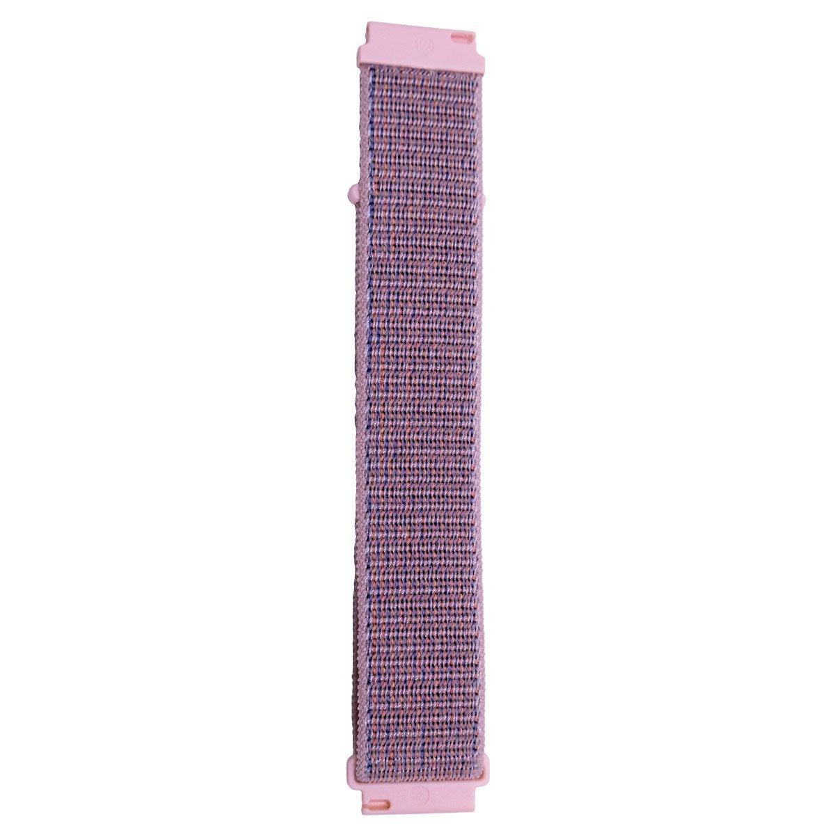 20mm Nylon Braided Sport Loop Velcro Watch Band Strap Compatible Replacement - Pink V528-BRAIDED-STRAP-PINK-789994