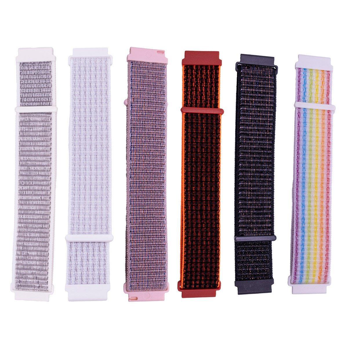20mm Nylon Braided Sport Loop Velcro Watch Band Strap Compatible Replacement - Rainbow V528-BRAIDED-STRAP-RAINBOW-488521