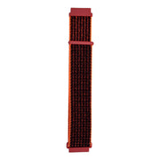 20mm Nylon Braided Sport Loop Velcro Watch Band Strap Compatible Replacement - Red-Black V528-BRAIDED-STRAP-RED-BLACK-335320