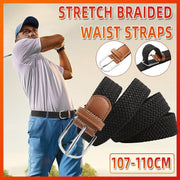 Belt For Men Elastic Waistband Canvas Buckle Braided Mens Woven Stretch Strar V528-BRAIDEDWAISTBAND-BLACK-670099