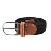 Belt For Men Elastic Waistband Canvas Buckle Braided Mens Woven Stretch Strar V528-BRAIDEDWAISTBAND-BLACK-670099