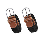 Belt For Men Elastic Waistband Canvas Buckle Braided Mens Woven Stretch Strar V528-BRAIDEDWAISTBAND-BLACK-670099