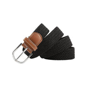 Belt For Men Elastic Waistband Canvas Buckle Braided Mens Woven Stretch Strar V528-BRAIDEDWAISTBAND-BLACK-670099