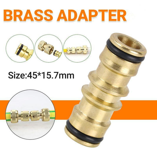 Brass Garden Hose Connector Fitting Double End Quick Joiner for 12mm Pipe Repair V528-BRASSADAPTER-473593