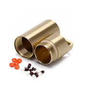 Waterproof Pill Box Case Bottle Brass Container Keyring Medicine Capsule Holder - L V528-BRASSPILLBOX-L-706779