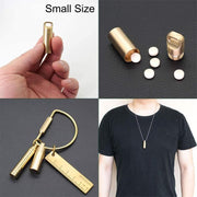 Waterproof Pill Box Case Bottle Brass Container Keyring Medicine Capsule Holder - L V528-BRASSPILLBOX-L-706779