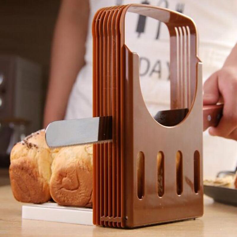 Foldable Bread Slicer Cutting Guide for Loaf Toast Adjustable Thickness V528-BREADMACHINE-70779