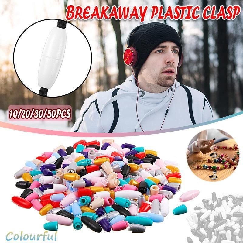 10-50X Breakaway Plastic Clasps for Silicone Necklace and Lanyard Pop Fittings - 10PCS V528-BREAKAWAYCLASPS-10PCS-COLORS-279814
