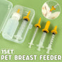 Kitten Feeding Bottle with Syringe Dispenser for Young Pets and Small Animals V528-BREAST-FEEDER-YELLOW-143640