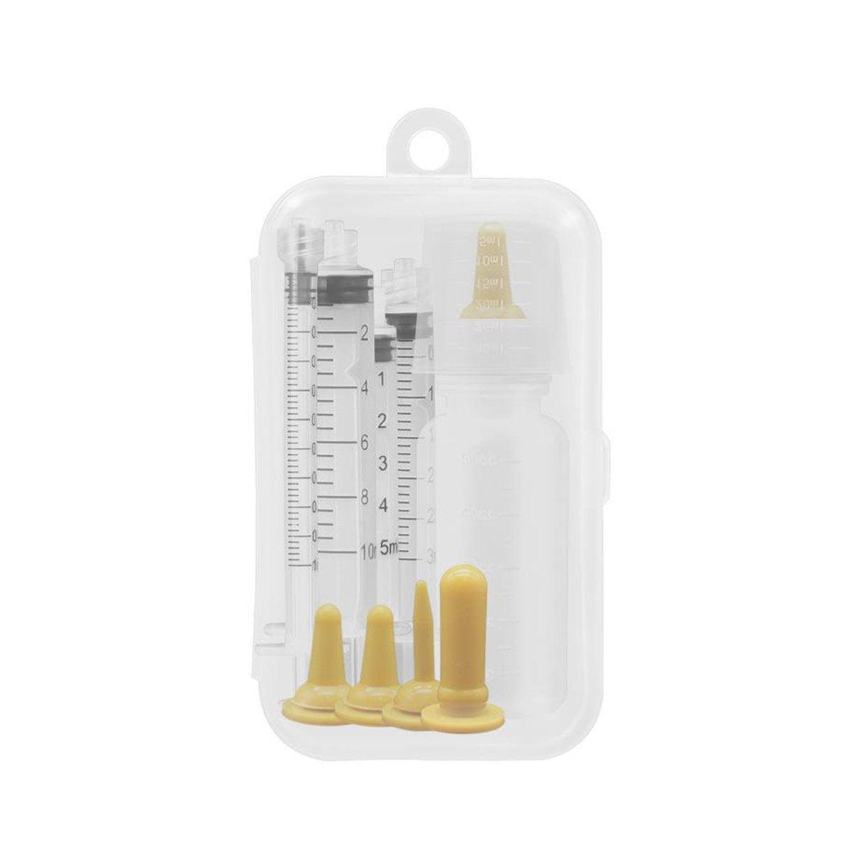 Kitten Feeding Bottle with Syringe Dispenser for Young Pets and Small Animals V528-BREAST-FEEDER-YELLOW-143640