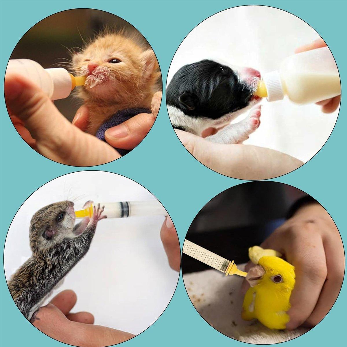 Kitten Feeding Bottle with Syringe Dispenser for Young Pets and Small Animals V528-BREAST-FEEDER-YELLOW-143640