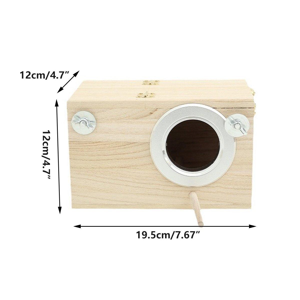 Natural Wooden Breeding Box Durable Parrot Hatching Box Nesting Box for Birds V528-BREEDING-BOX-619584