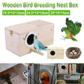 Wooden Nest Bird Breeding Box Parakeet Parrot Cockatiel Cage Nesting House S M L - S-19.5*12*12cm V528-BREEDING-BOX-L12-301356