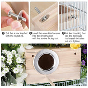 Wooden Nest Bird Breeding Box Parakeet Parrot Cockatiel Cage Nesting House S M L - S-19.5*12*12cm V528-BREEDING-BOX-L12-301356