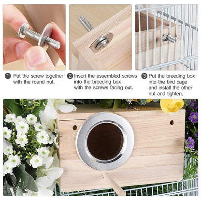 Wooden Nest Bird Breeding Box Parakeet Parrot Cockatiel Cage Nesting House S M L - S-19.5*12*12cm V528-BREEDING-BOX-L12-301356