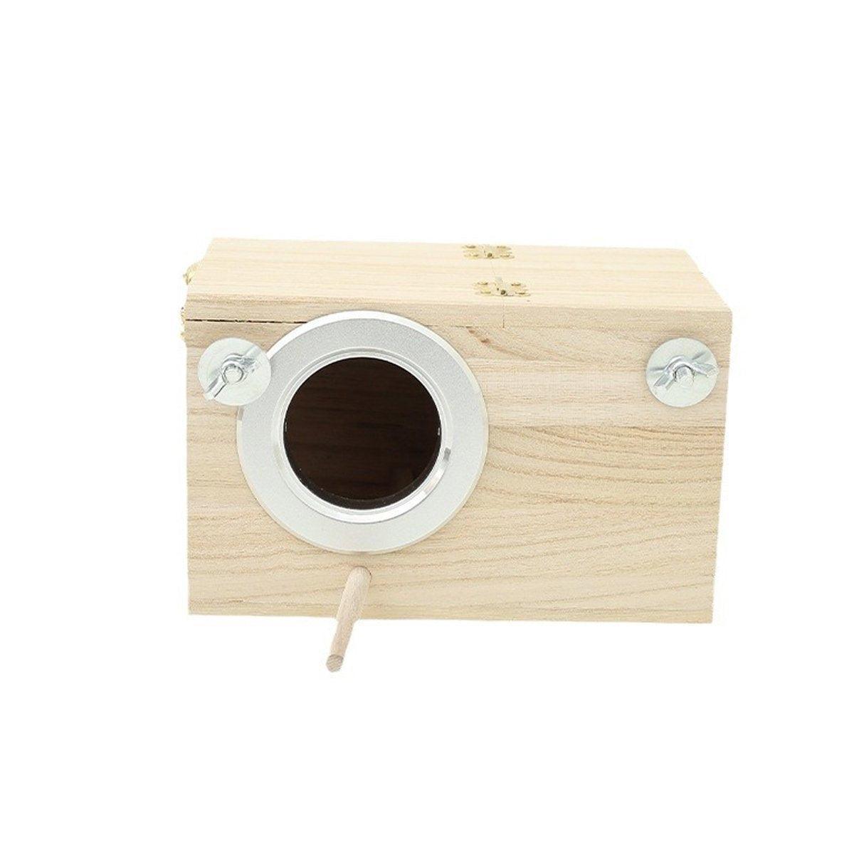 Wooden Nest Bird Breeding Box Parakeet Parrot Cockatiel Cage Nesting House S M L - S-19.5*12*12cm V528-BREEDING-BOX-L12-301356