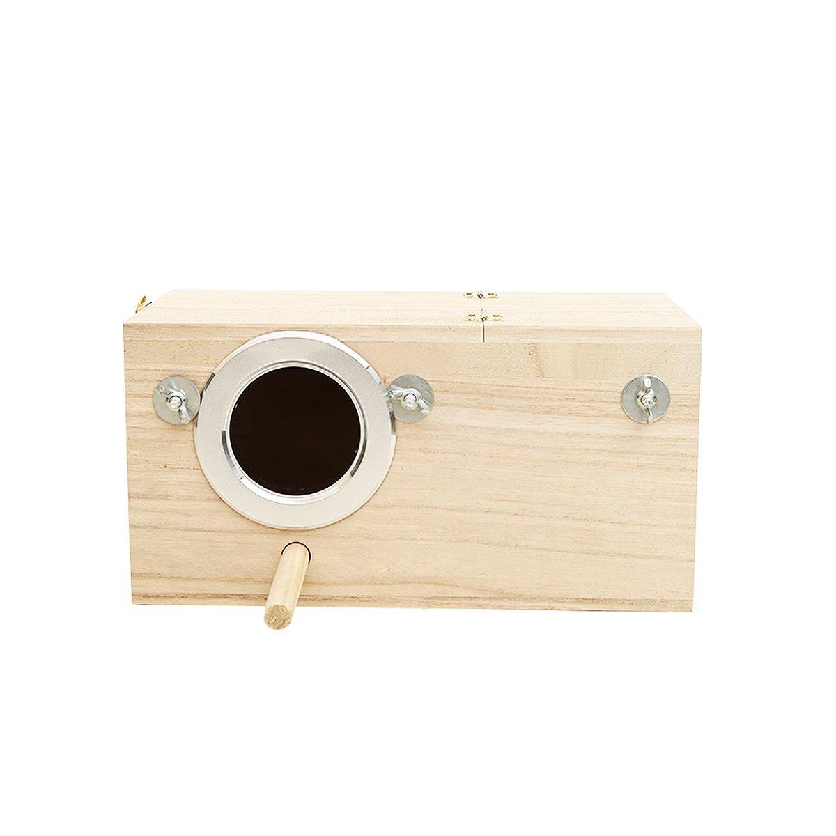 Wooden Nest Bird Breeding Box Parakeet Parrot Cockatiel Cage Nesting House S M L - S-19.5*12*12cm V528-BREEDING-BOX-L12-301356