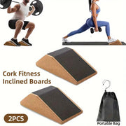 2pcs Cork Wedge Shaped Fitness Bricks Deep Squat Special Exercise Blocks Yoga V528-BRICK-2PCS-342462