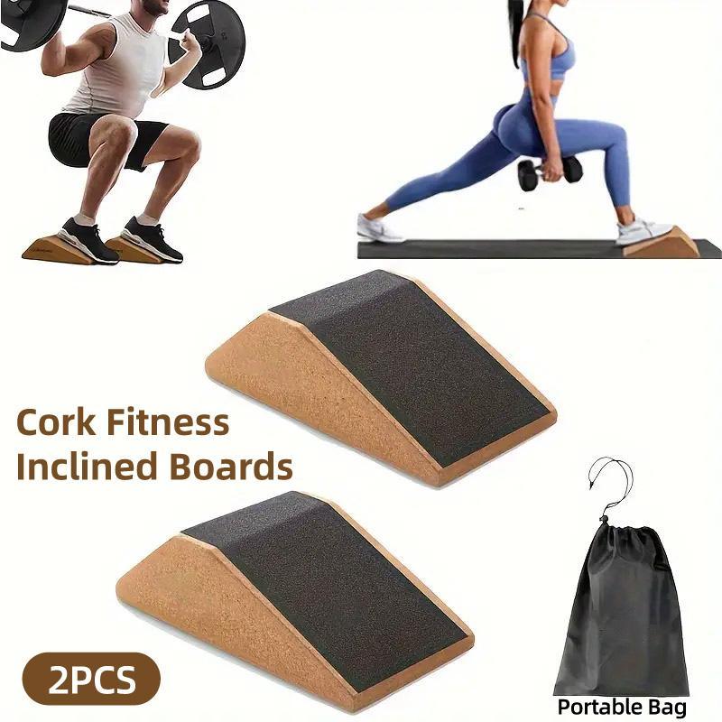 2pcs Cork Wedge Shaped Fitness Bricks Deep Squat Special Exercise Blocks Yoga V528-BRICK-2PCS-342462